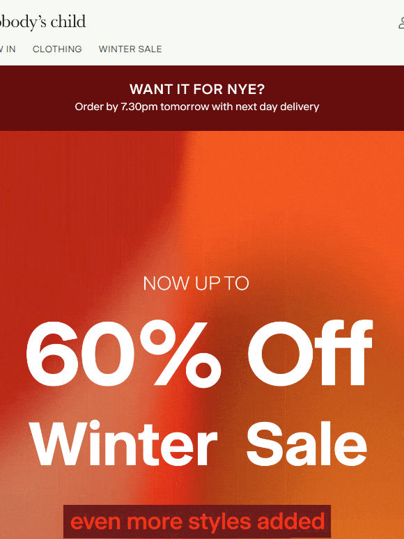 Up to 60% off NYE styles