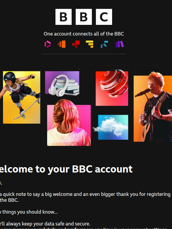 Welcome to your BBC account - let's get you started