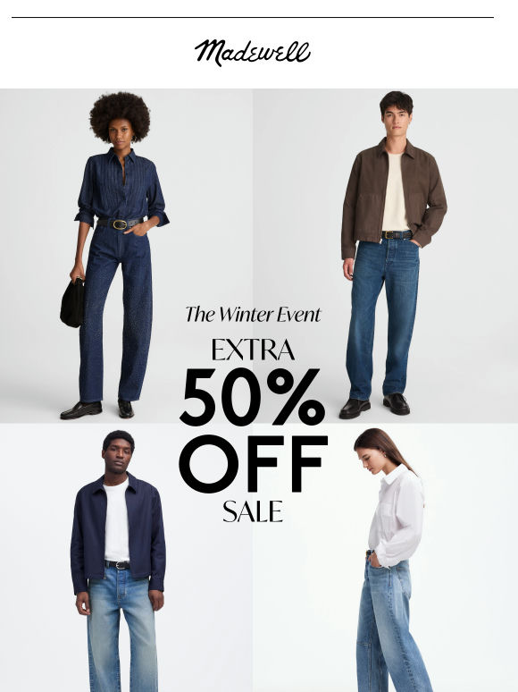 EXTRA 50% OFF SALE DENIM + MORE