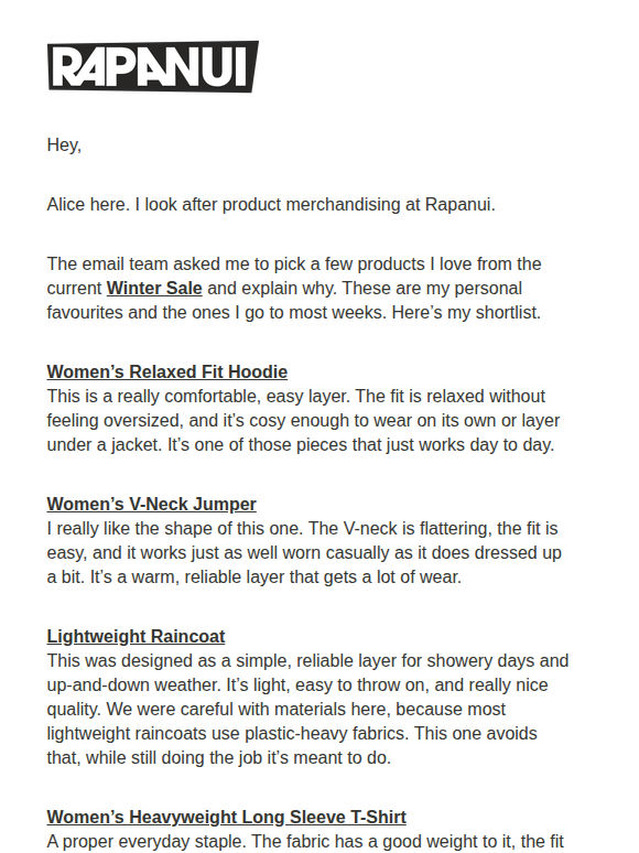 Fwd: My favourites from the Winter Sale