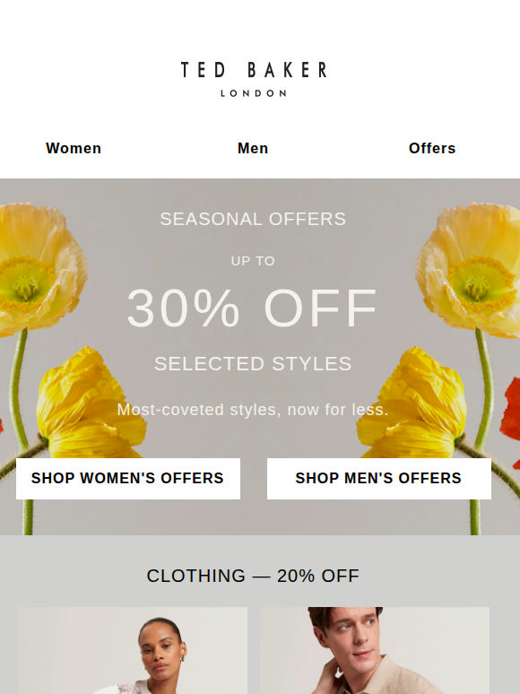 Standout styles, up to 30% off