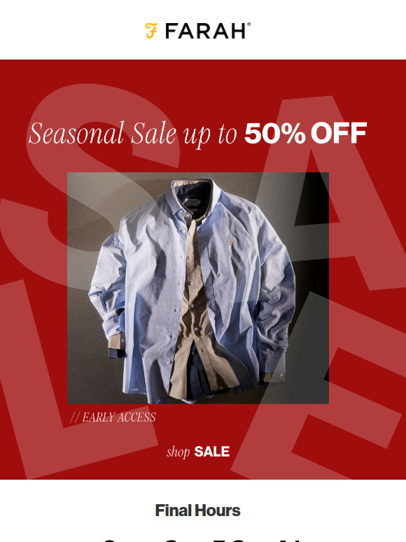 Last Chance Up To 50% Off - Your Exclusive Early Access Ends at Midnight