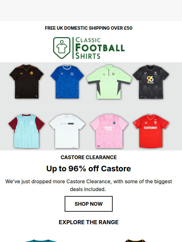 Up to 96% off Castore 🔽