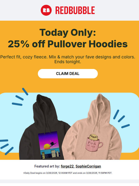 ⏱️ TODAY ONLY: 25% off Pullover Hoodies ⏱️