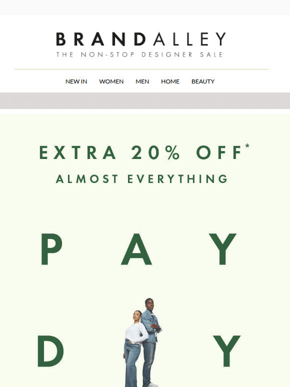It’s payday! Extra 20% off