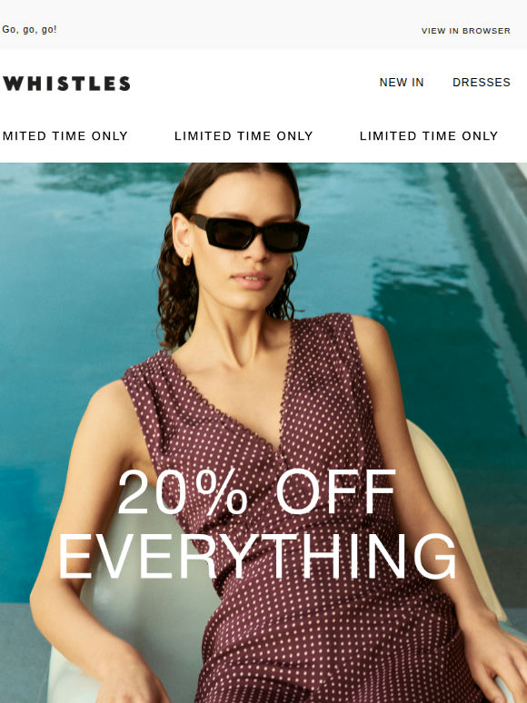 20% off everything* starts now