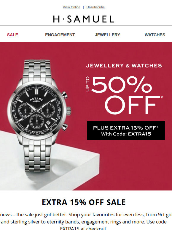 Get an extra 15% off Sale