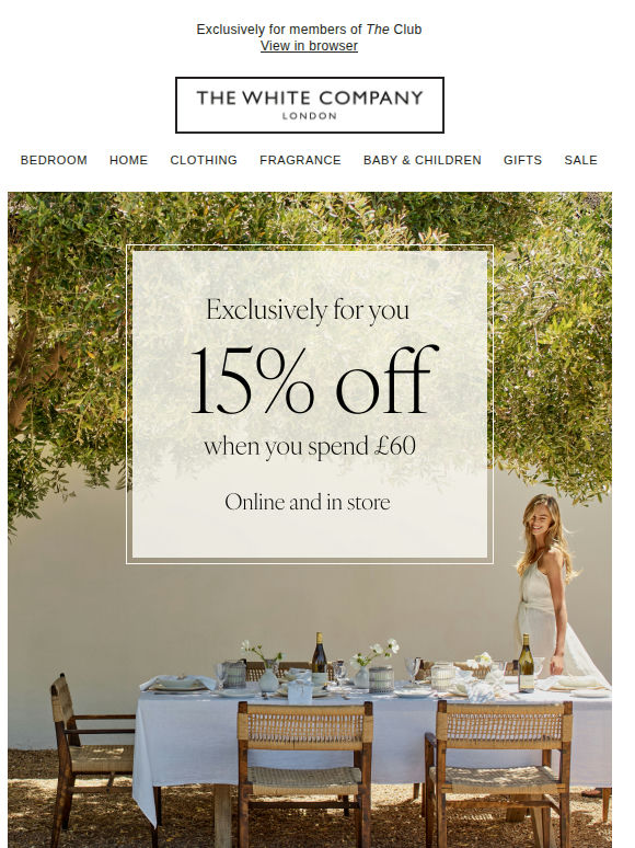15% off, just in time for summer