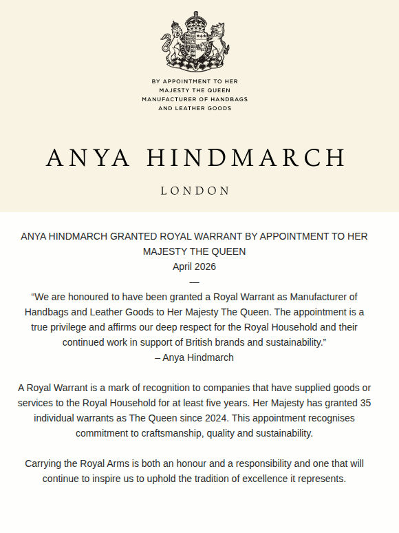 By appointment to Her Majesty The Queen