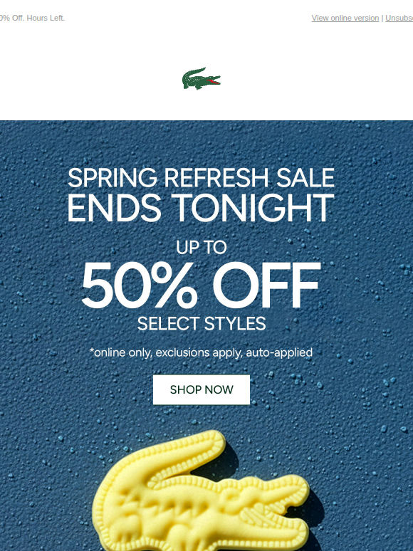 Spring Refresh Sale Ends TONIGHT.