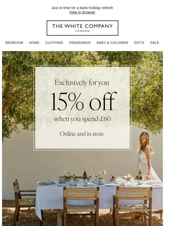 15% off, exclusively for you