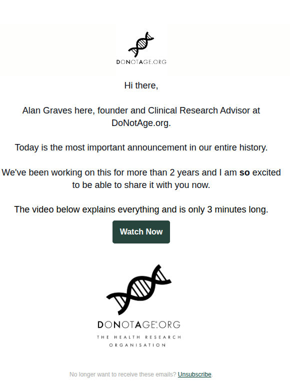 The Biggest Announcement In DoNotAge.org History