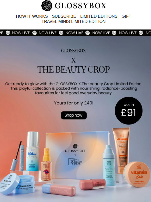Now Live: GLOSSYBOX X THE BEAUTY CROP