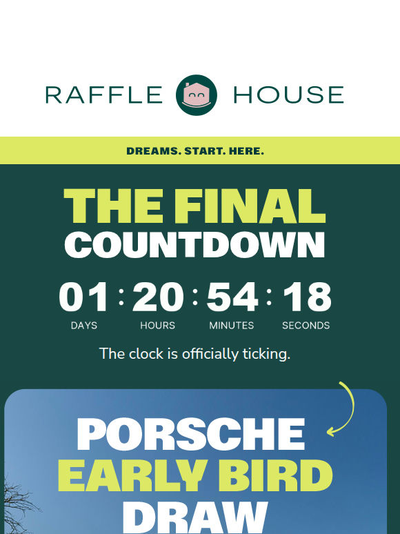 48 HOURS to go: The £60k Porsche Early Bird Draw ⏳