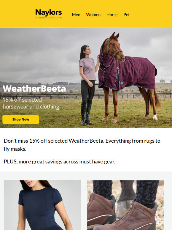 15% OFF Selected WeatherBeeta