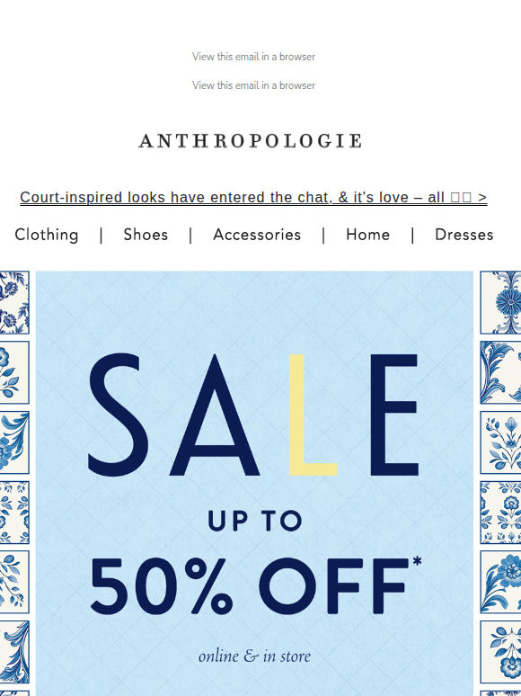 Drop everything! Up to 50% off sale is on