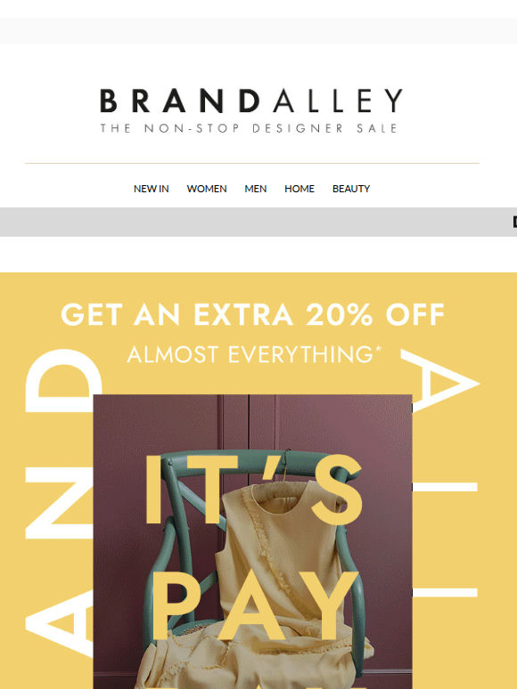 Payday Treat: Extra 20% Off Her, Him, Home & Garden