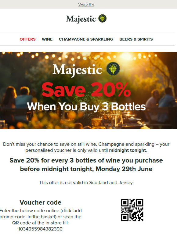 Last chance! Your 20% discount voucher expires at midnight