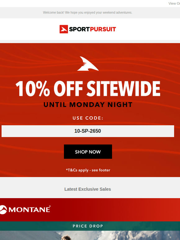 Up to 66% Off: Montane - Price Drop | Streetstyle Clothing | Fjork Merino | Summer T-Shirt Essentials | O’Neill Summer