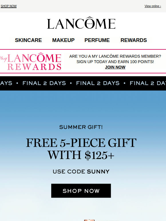 ENDS SOON! Don't Miss Your Free 5-Pc Gift on $125+