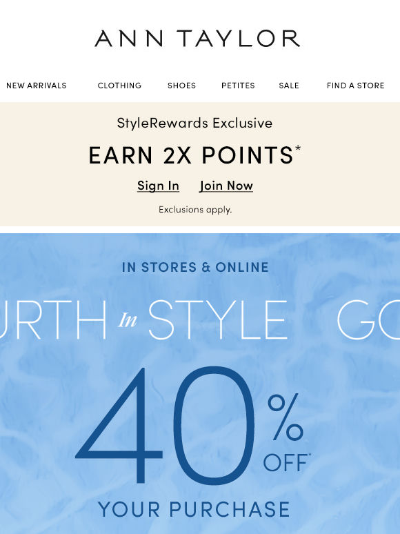 Celebrations Start Now: Enjoy 40% Off Your Purchase