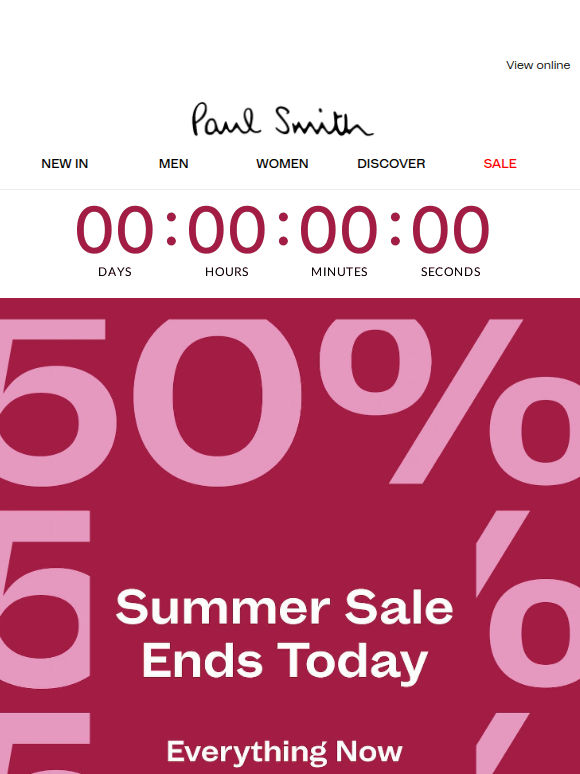 Final hours. Our Summer Sale ends at midnight