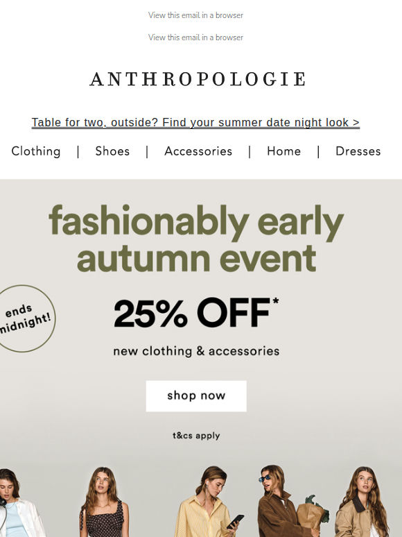 FINAL HOURS: Fashionably Early Autumn Event