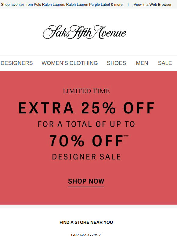 Extra 25% off = these sale styles will sell out soon