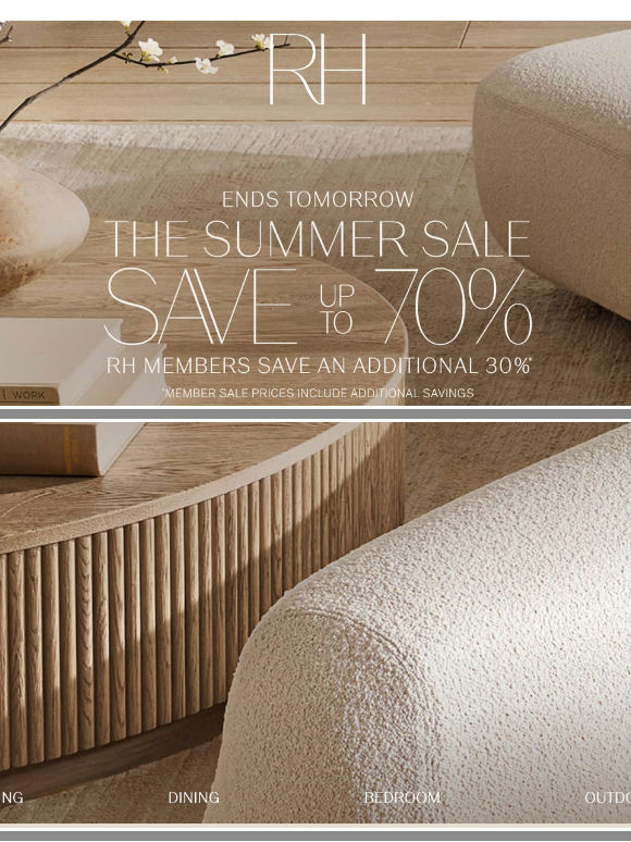 Ends Tomorrow. Save Up to 70% on Living, Dining, Bedroom & More.