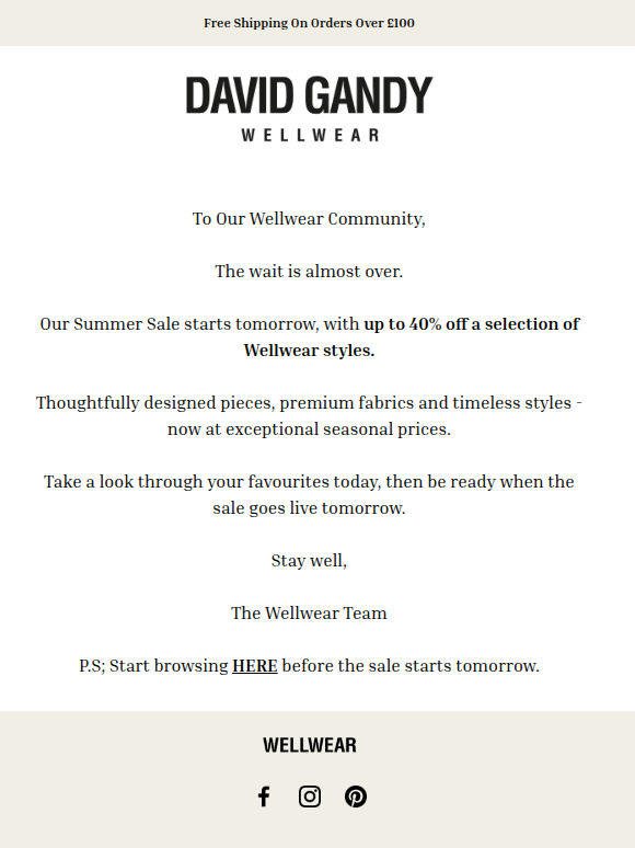 Tomorrow: The Summer Sale Begins