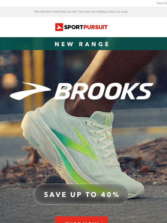 Brooks - New Range - Up to 40% Off + More