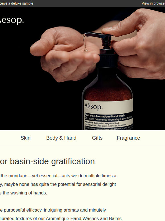 A wash, a balm, a well-scented balance