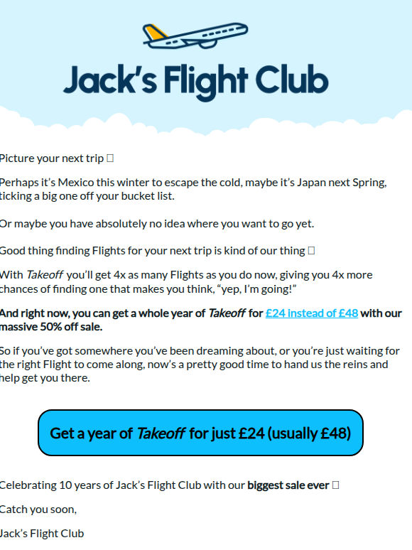 Where could 50% off get you? ✈️