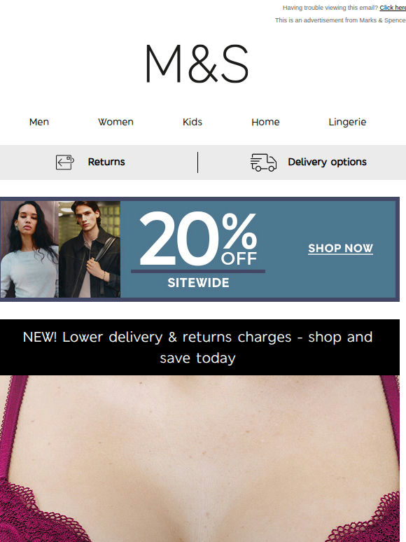 20% off all lingerie