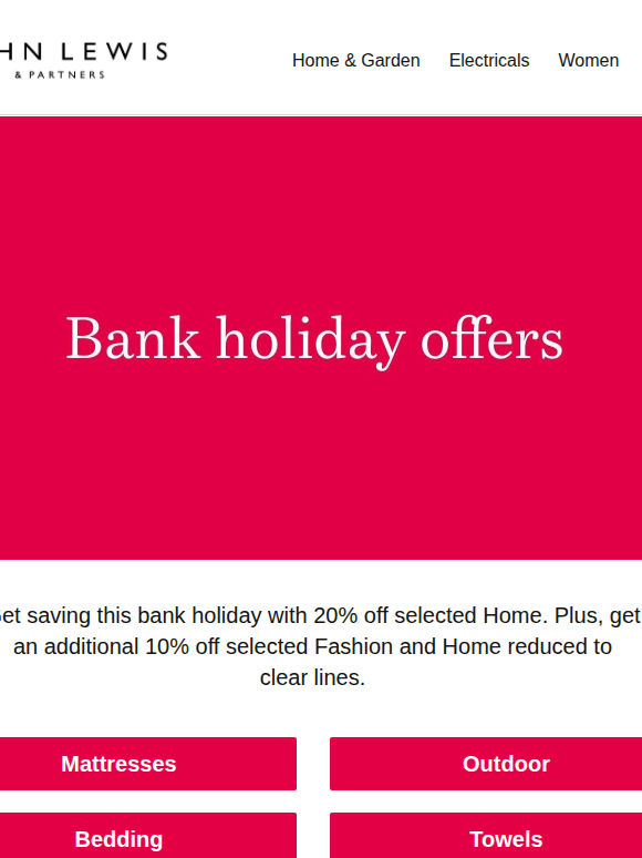 Save now – 20% off selected Home