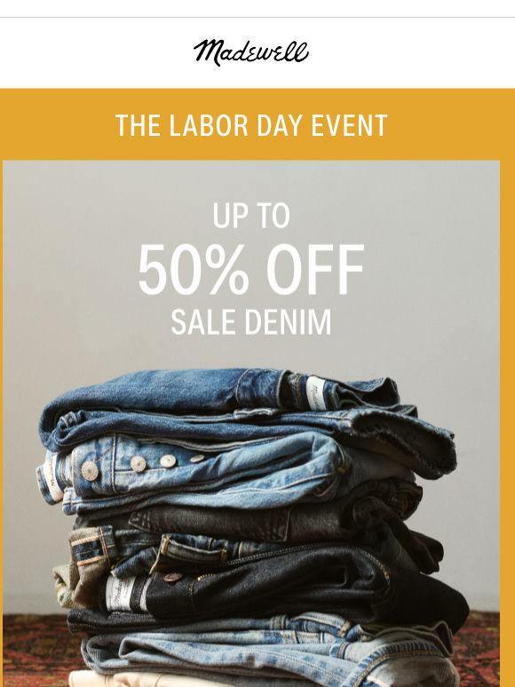 Up to 50% off sale denim