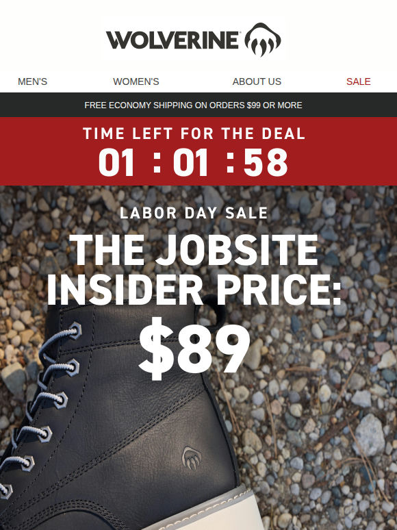 Why Wait? The $89 Boot Deal Is Live.