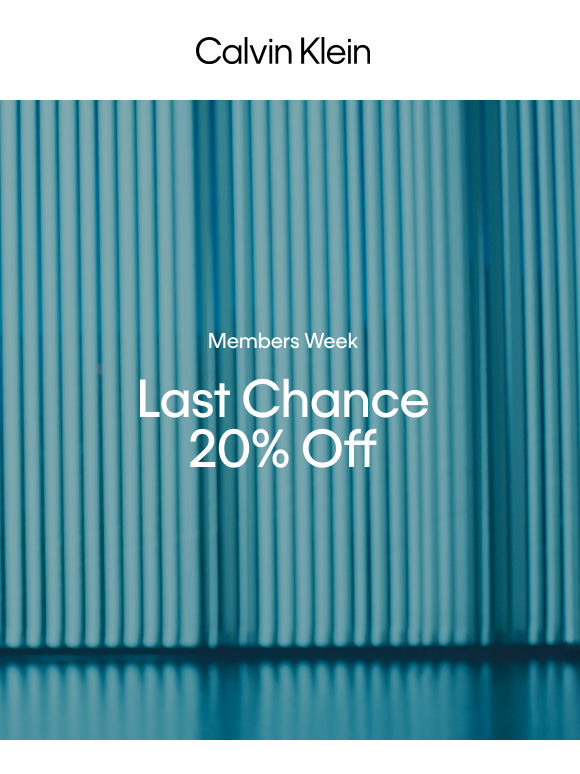 Last Chance 20% Off