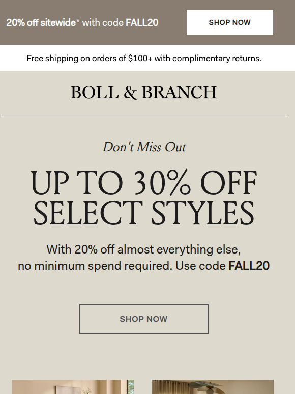 Up to 30% off select styles