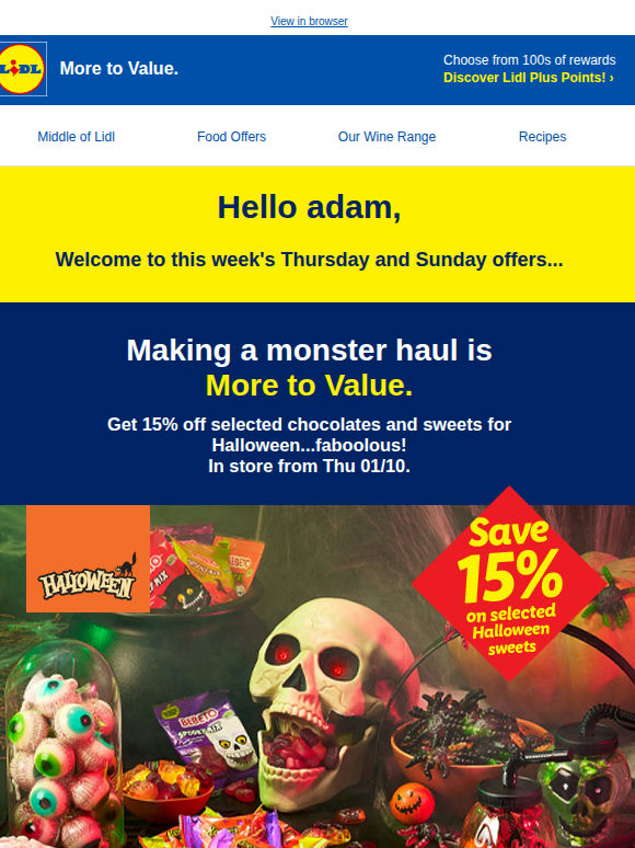 15% off selected Halloween sweets…spooktacular 👻