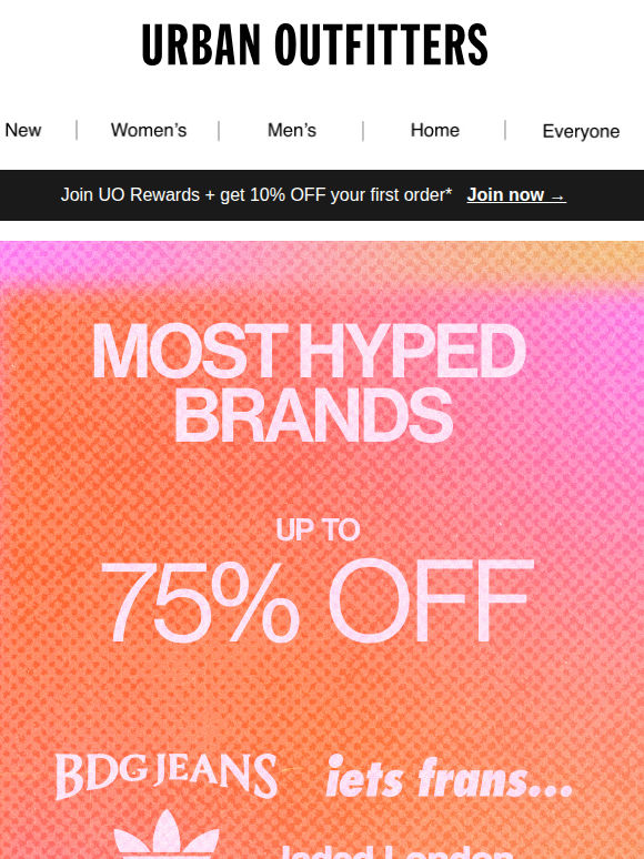 SALE 🤑 Up to 75% OFF most-hyped brands