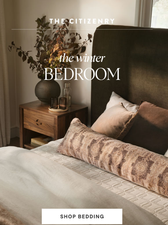 The bed, layered for winter