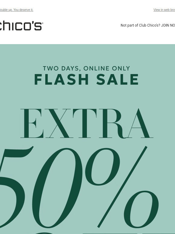 Starts today! Extra 50% off 2+ markdowns