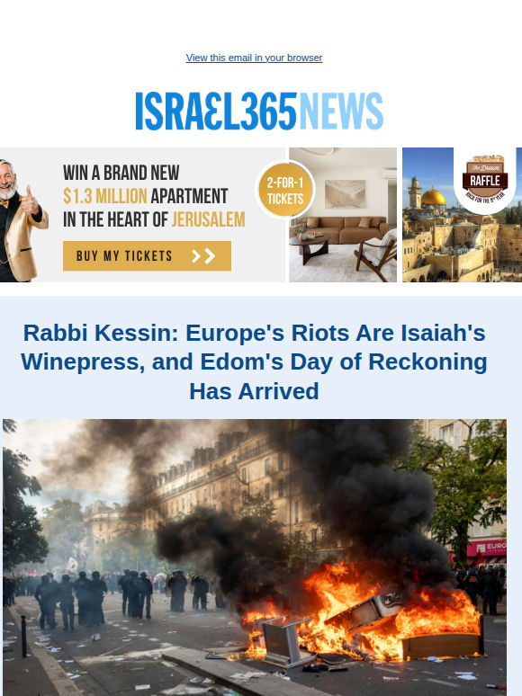 Europe’s Riots: Isaiah’s Prophecy Unfolding? and Today's Top Stories