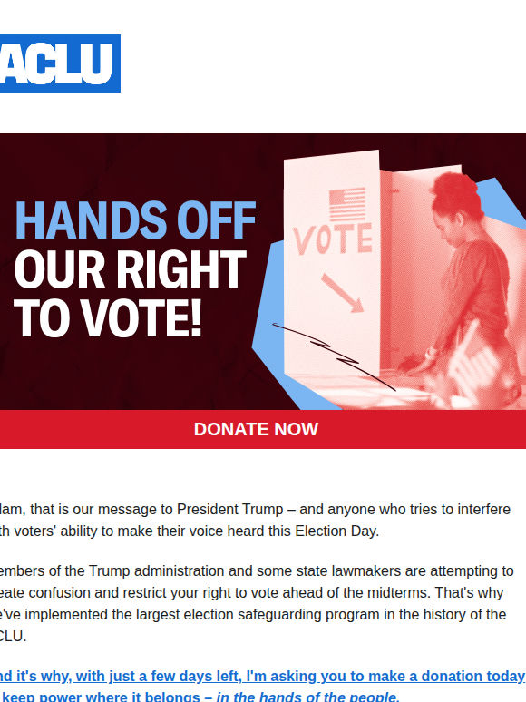 Hands off our right to vote 💪