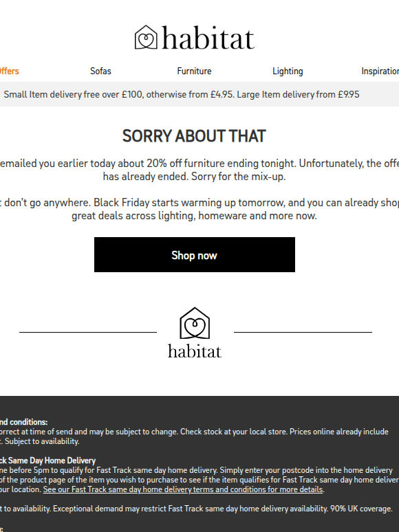 Oops, our furniture offers have already ended