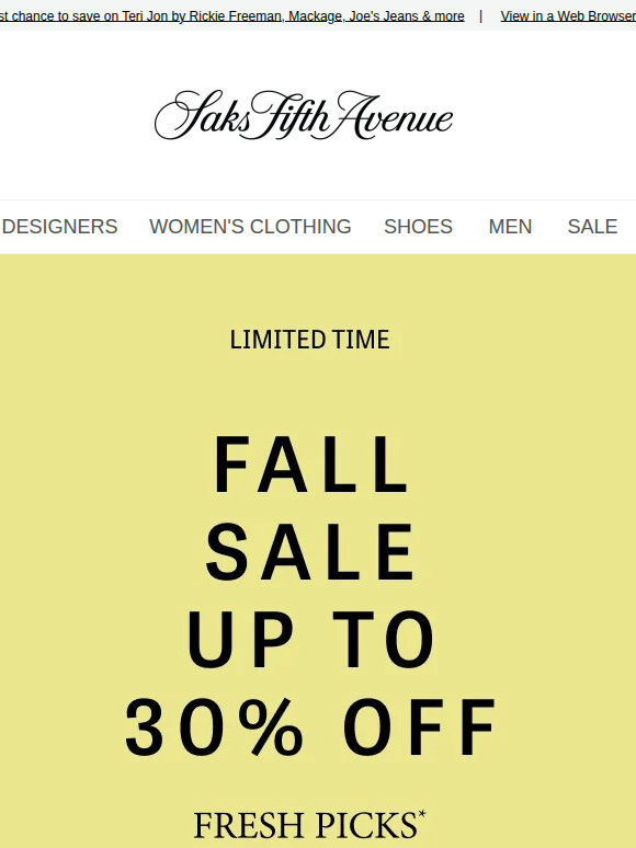 Our Fall Sale ends today: Up to 30% off + save even more on select sale styles