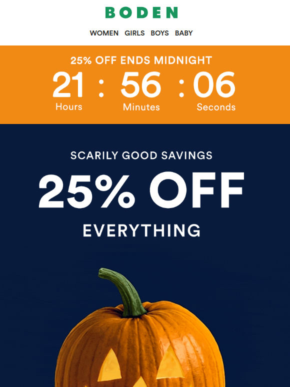 Ends tonight, 25% off everything