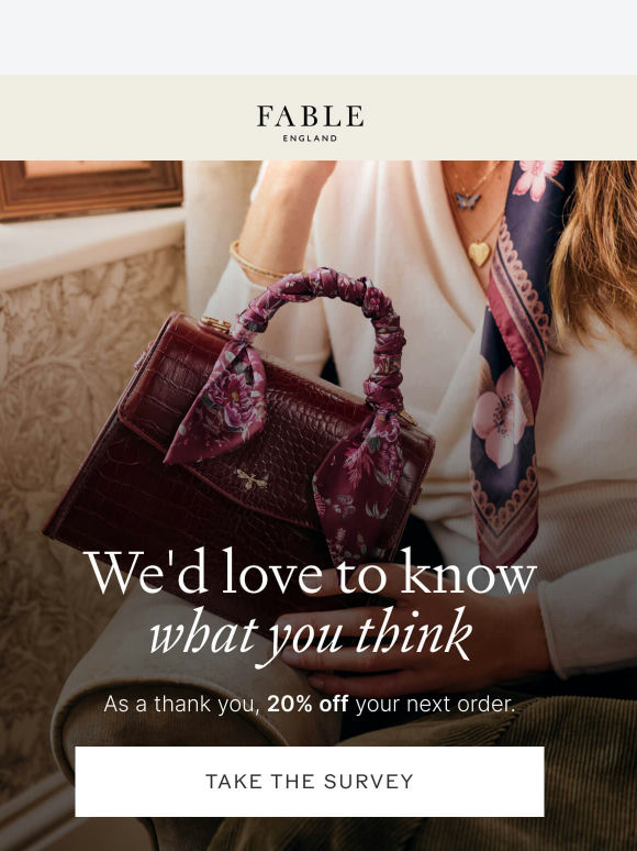 A little reminder: share your thoughts for 20% off