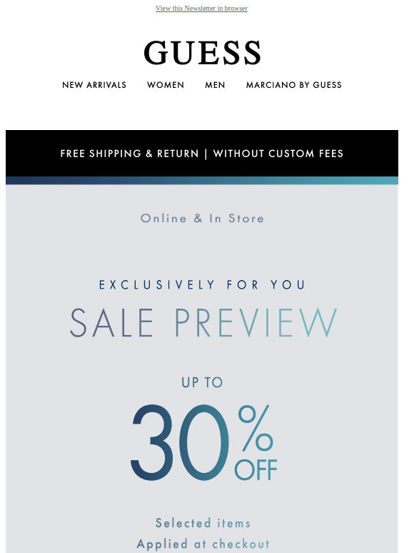 Exclusive 30% off | Sale Preview
